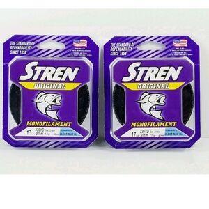 2 x Stren Original Monofilament 17 lb 330 Yards Clear Blue Fluorescent 1304194